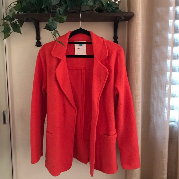 Anthropologie Jackets & Blazers - Anthro sparrow 100% wool red overcoat